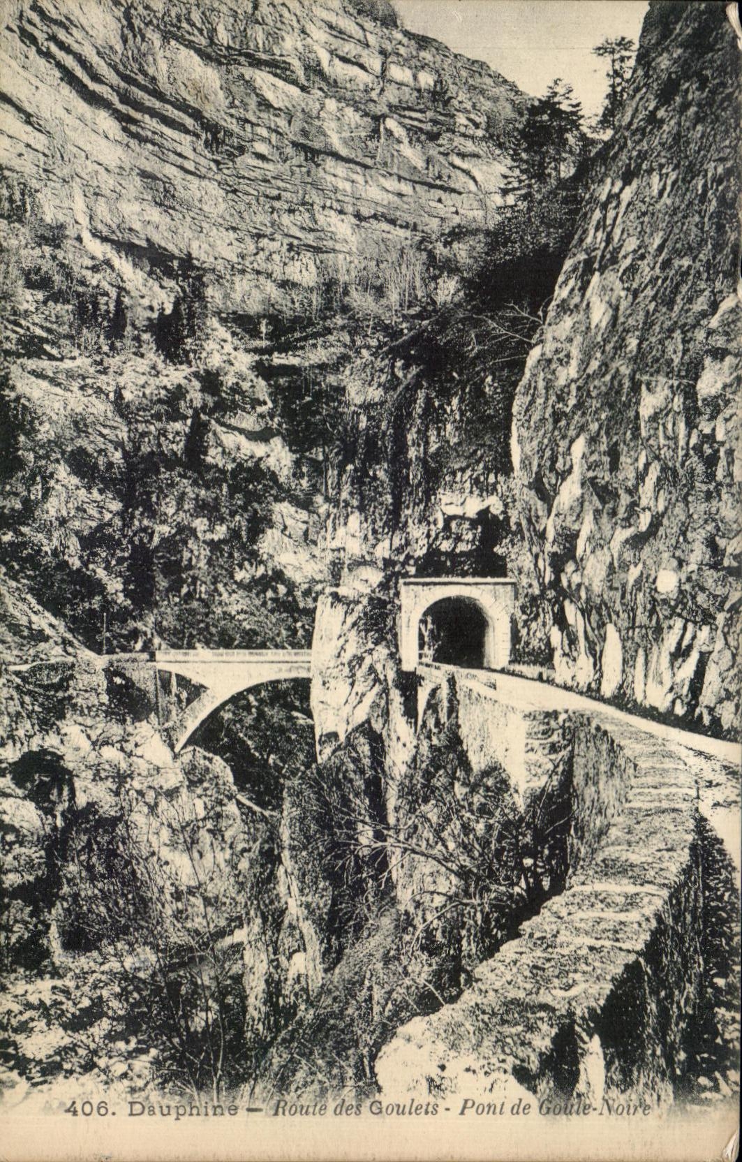 Dauphine CPA black Road of the Narrow parts Bridge of Goule