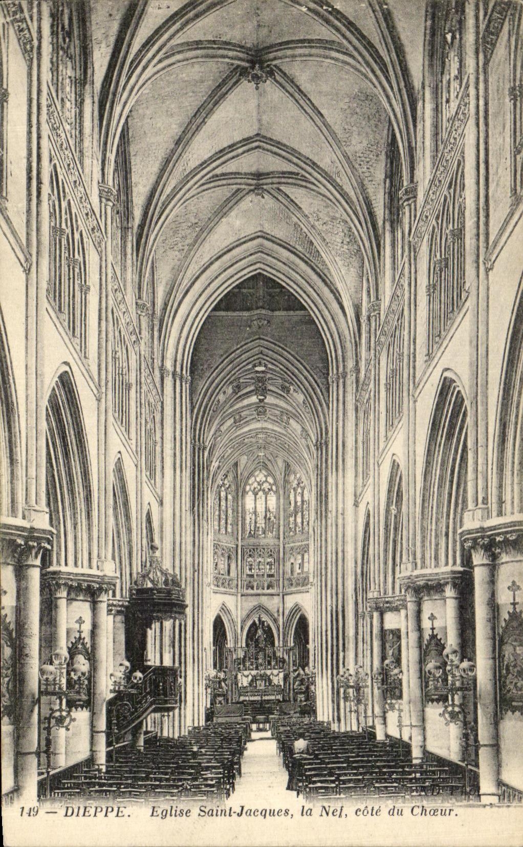 El santo Jacques de CPA Dieppe Eglise el cubo dimensiona el estribillo