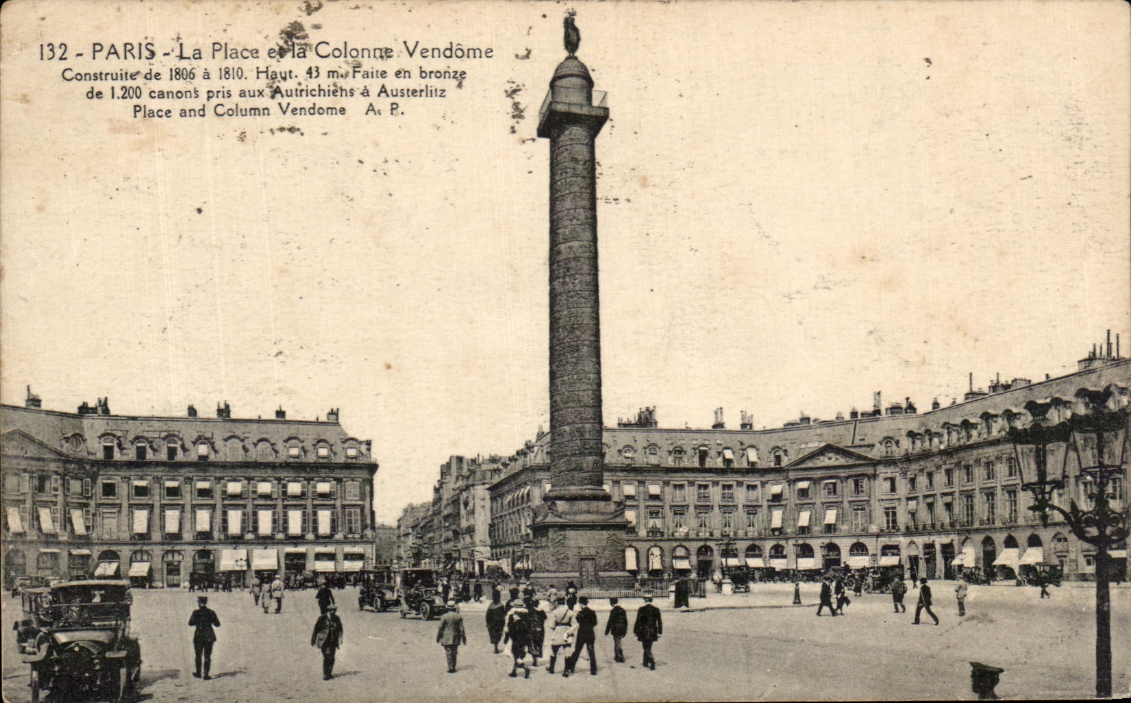 CPA Paris the Place and the Vendome Column