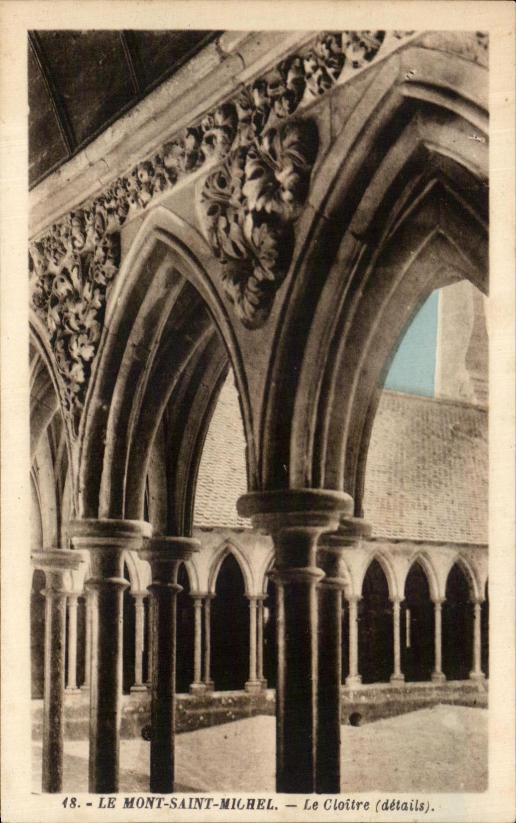 CPA Mont Saint Michel the Cloister