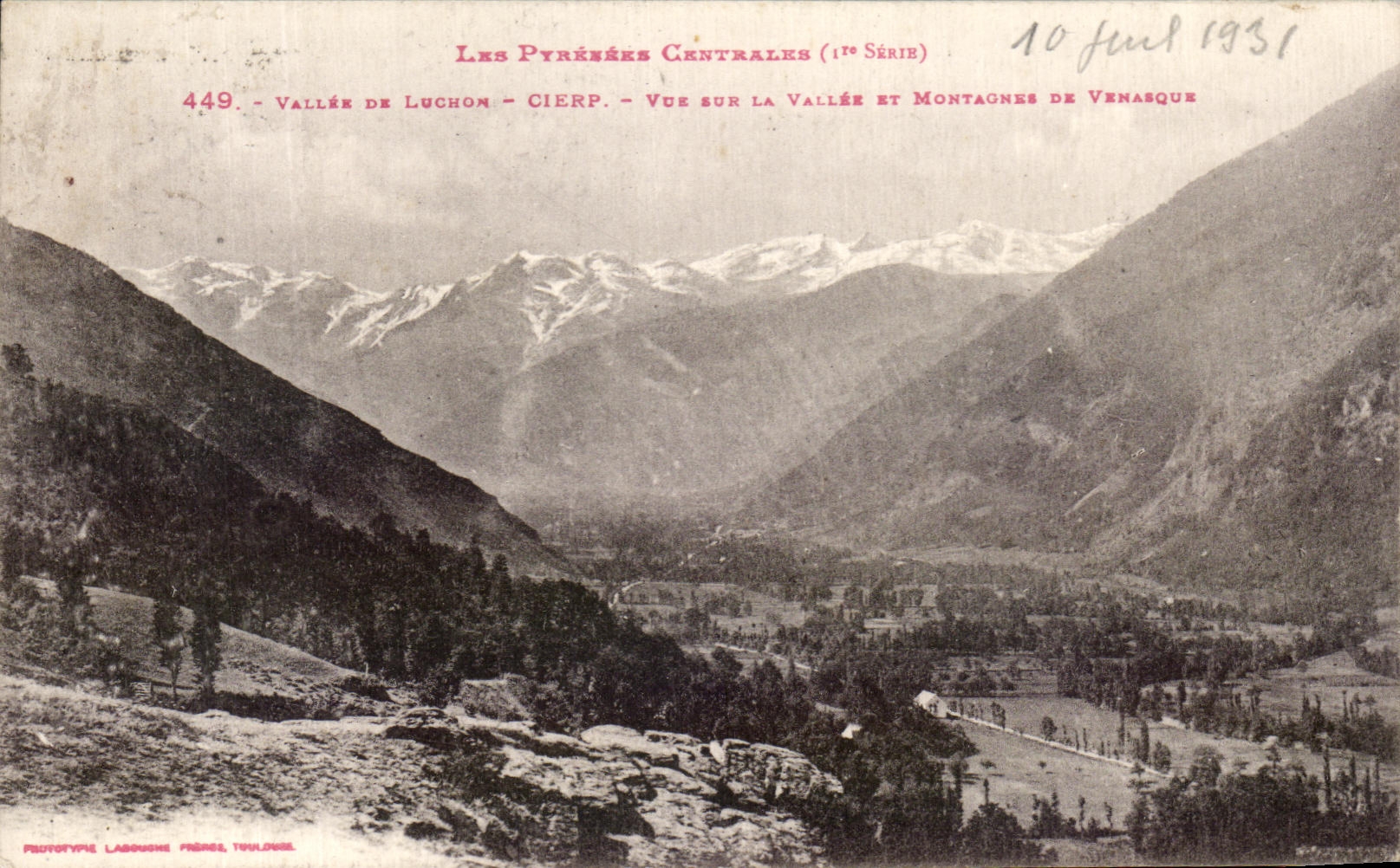 CPA Pyreenes central Valley of Luchon Cierp Seen on the Valley and Mountains of Venasque