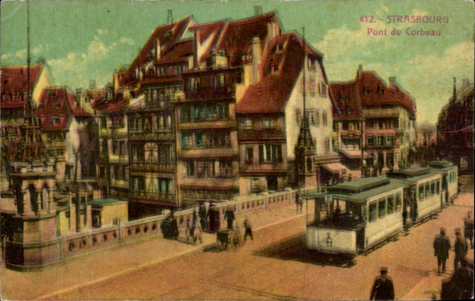 CPA Strasbourg Bridge Of the Corbel Tram