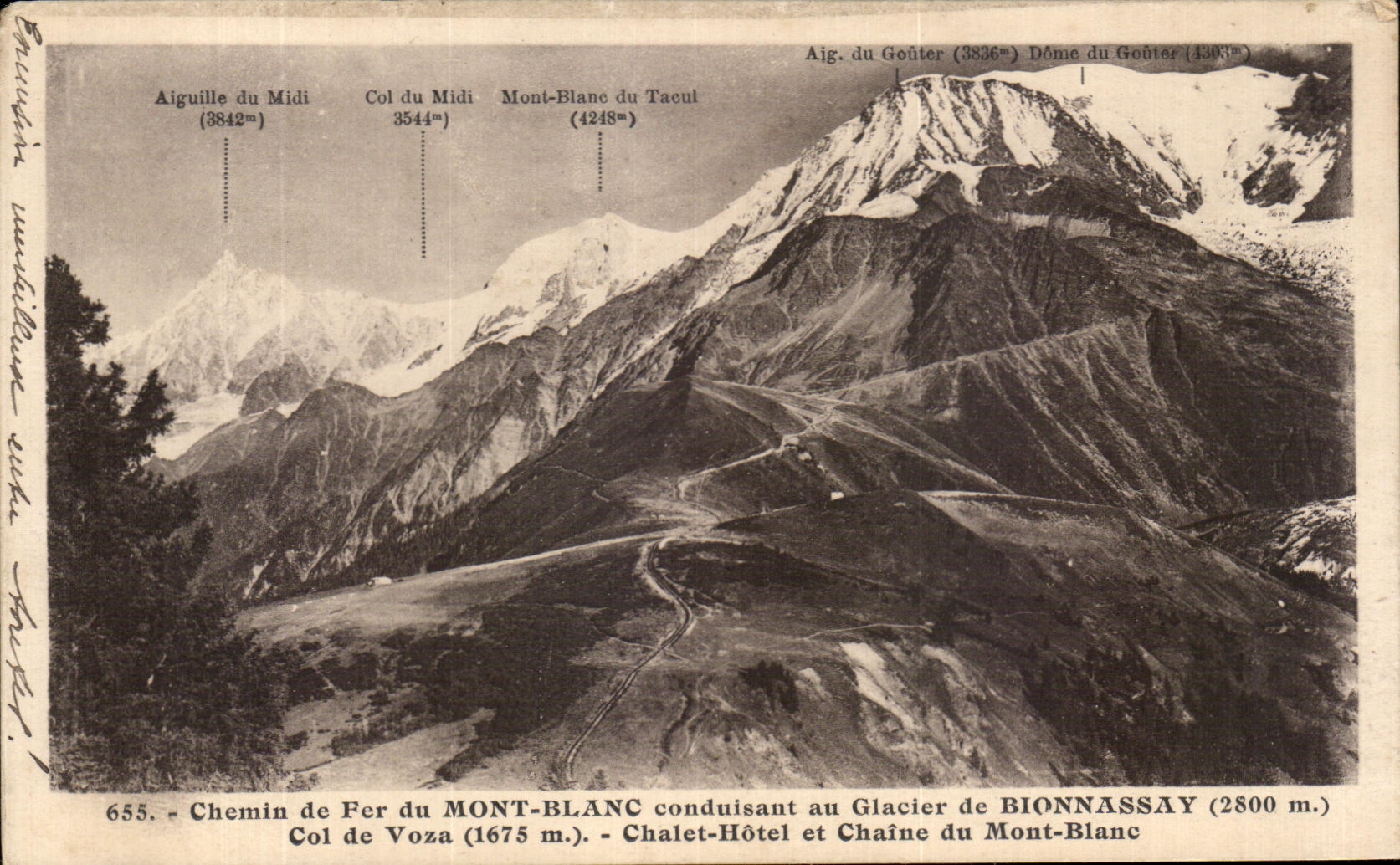 CPA railroad Of Mont Blanc Leading To the Glacier De Bionnassay Collar De Voza Country cottage Hotel And Chain Of Mont Blanc