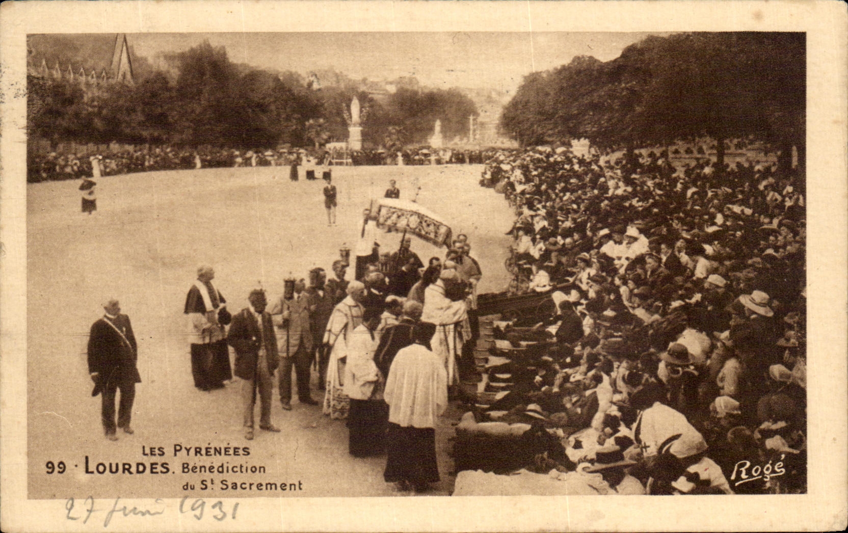 CPA Lourdes Blessing of St Sacrament