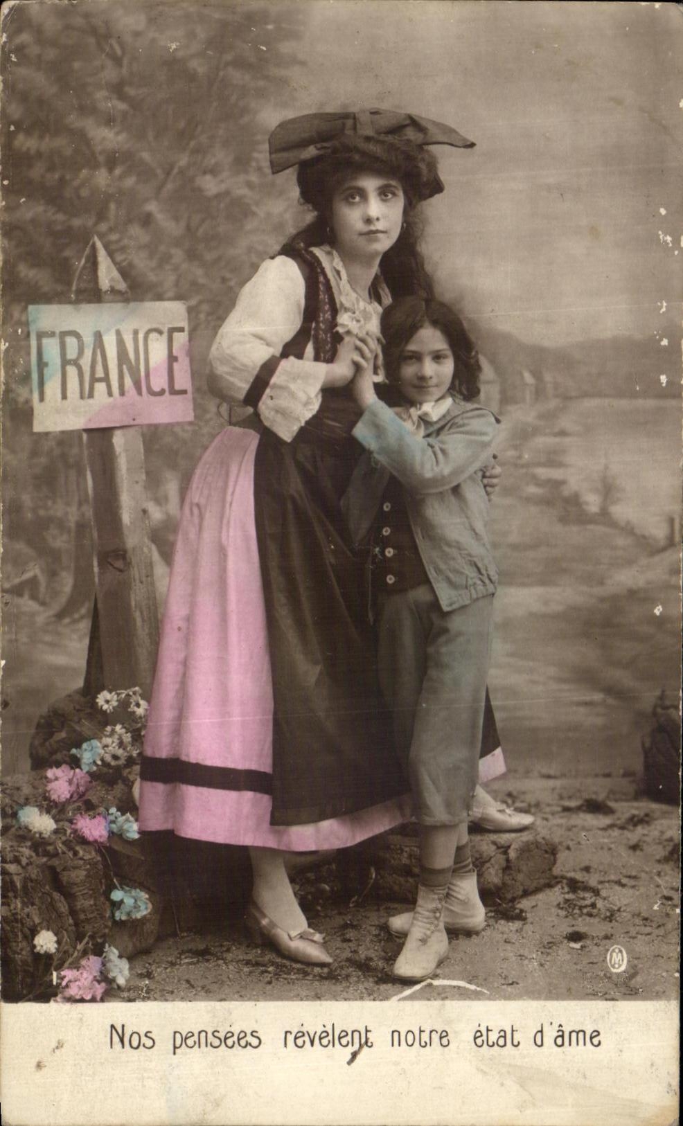 Mujer de Alsacia del nino de la fantasia de CPA