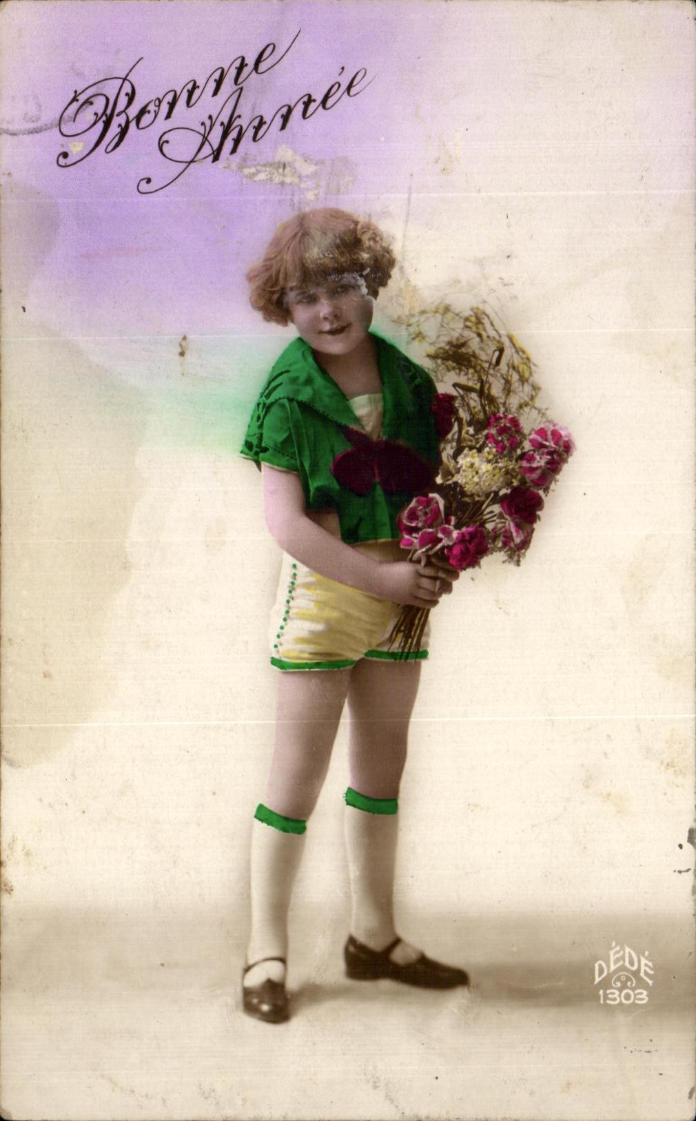 Feliz Ano Nuevo del nino de la fantasia de CPA