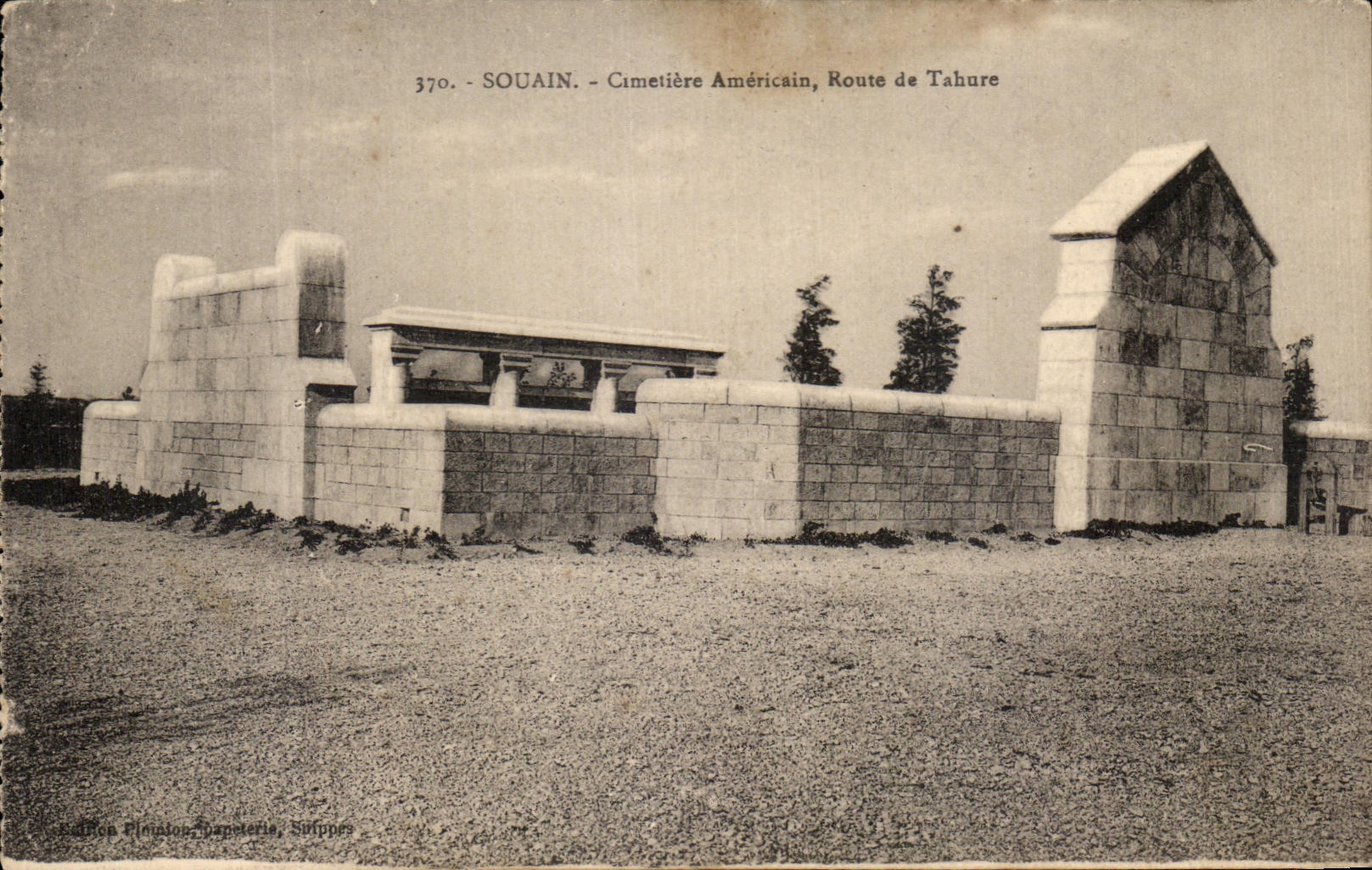 CPA Souain American Cemetery Road De Tabure Militaria