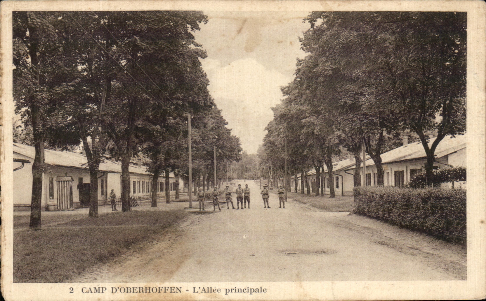 CPA Camp D' Oberhoffen Allee Prinicipale Militaria
