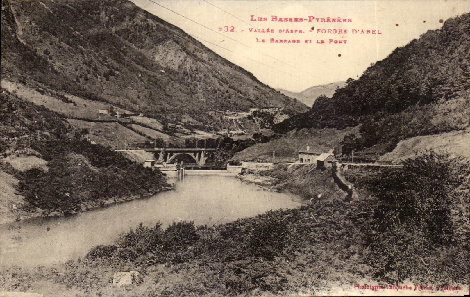 CPA the Low Pyrenees Valley Of Winder Forging mills D' Asel Stopping And the Bridge