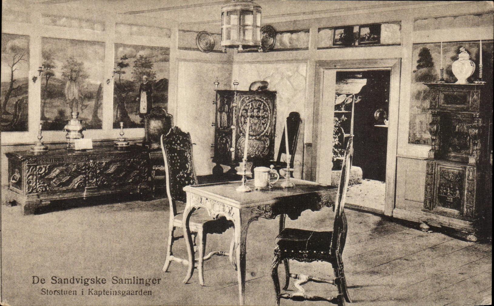 CPA De Sandvigske Samlinger Storstuen I Kapteinsgaarden Norway
