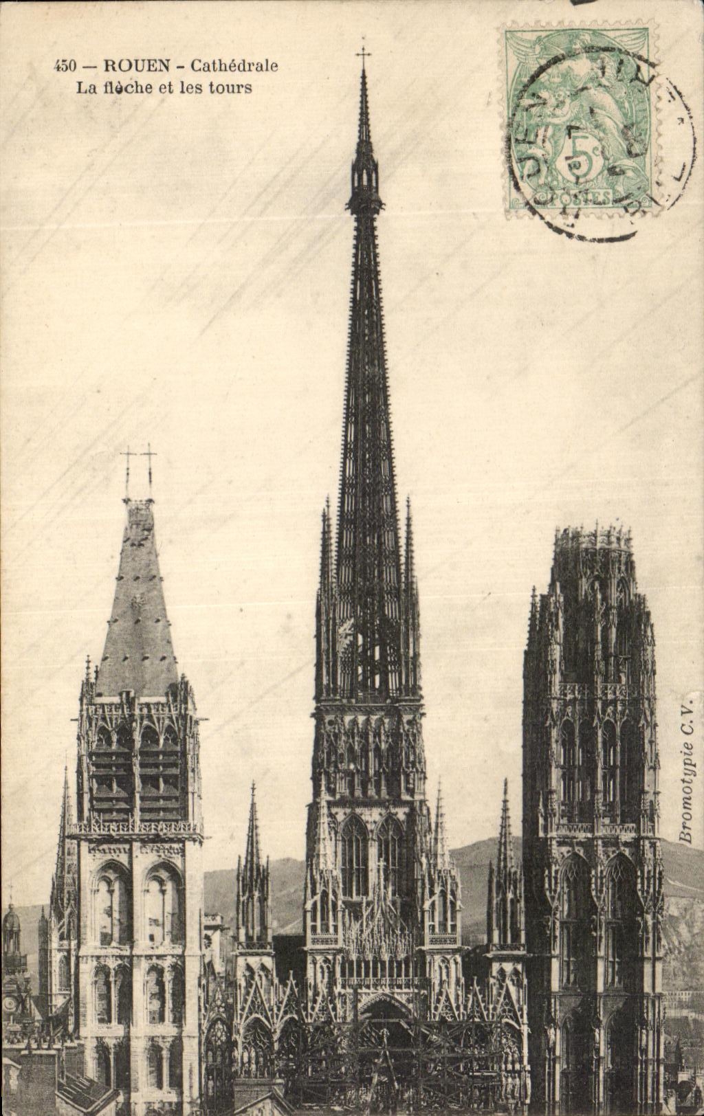 CPA Rouen Cathedral the Arrow and turns
