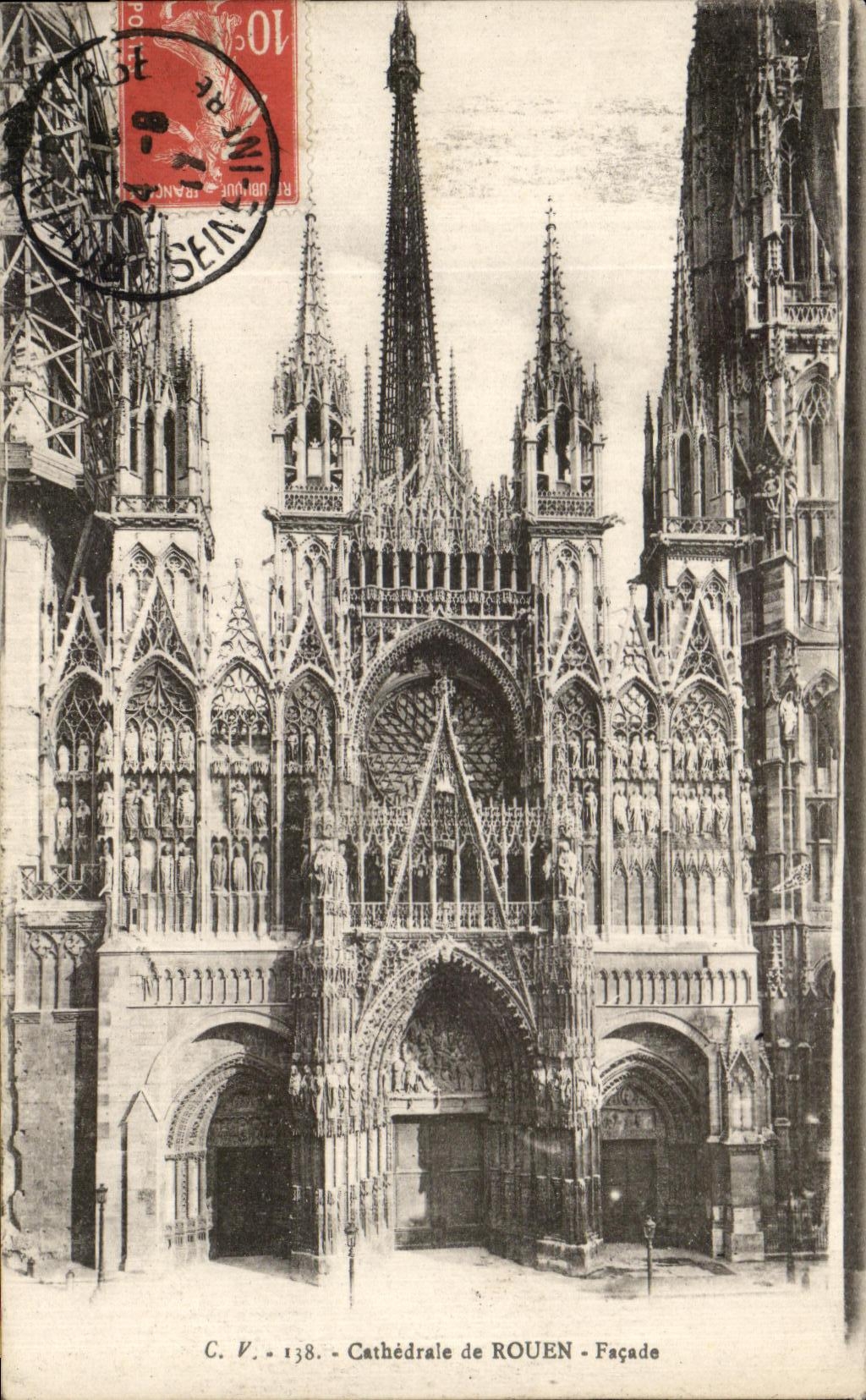 CPA Cathedral of Rouen Frontage