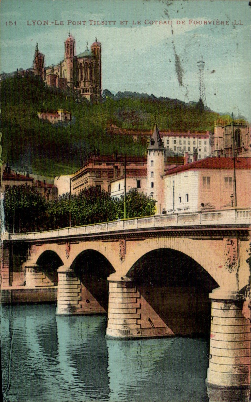 CPA Lyon the Tilsitt bridge And the Slope De Fourviere