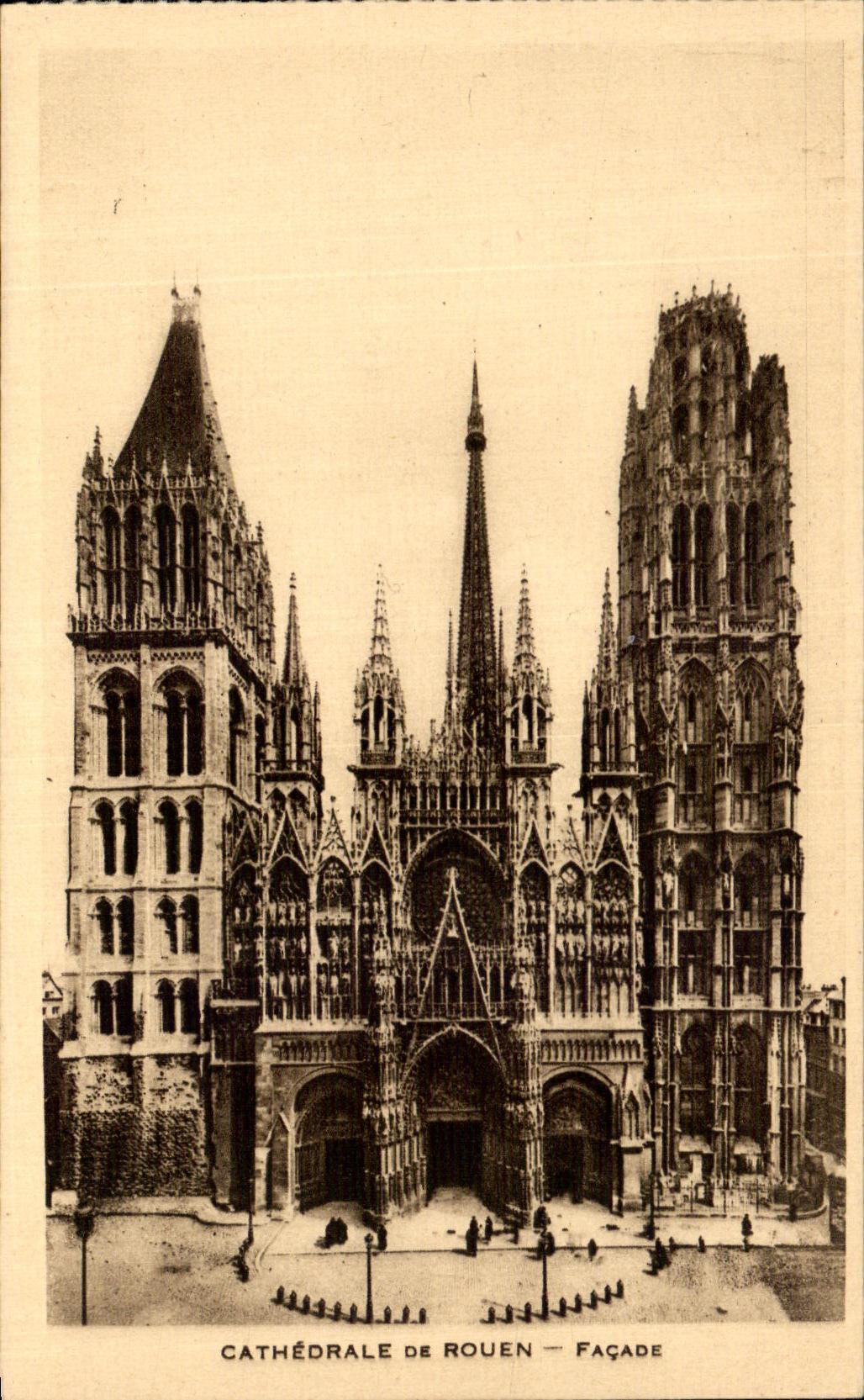 CPA Cathedral Of Rouen Frontage