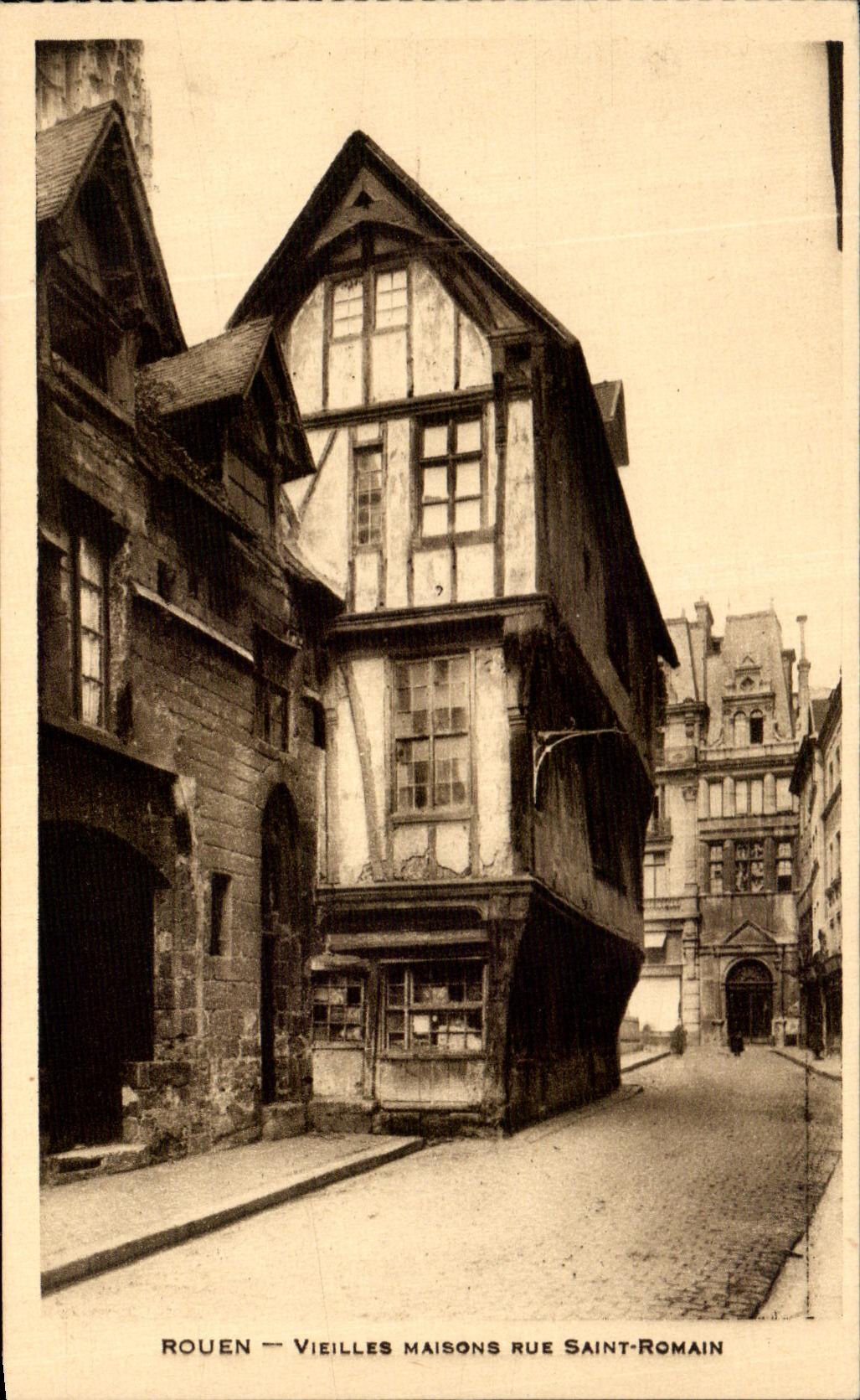 CPA Rouen Old women houses Street Saint Romain