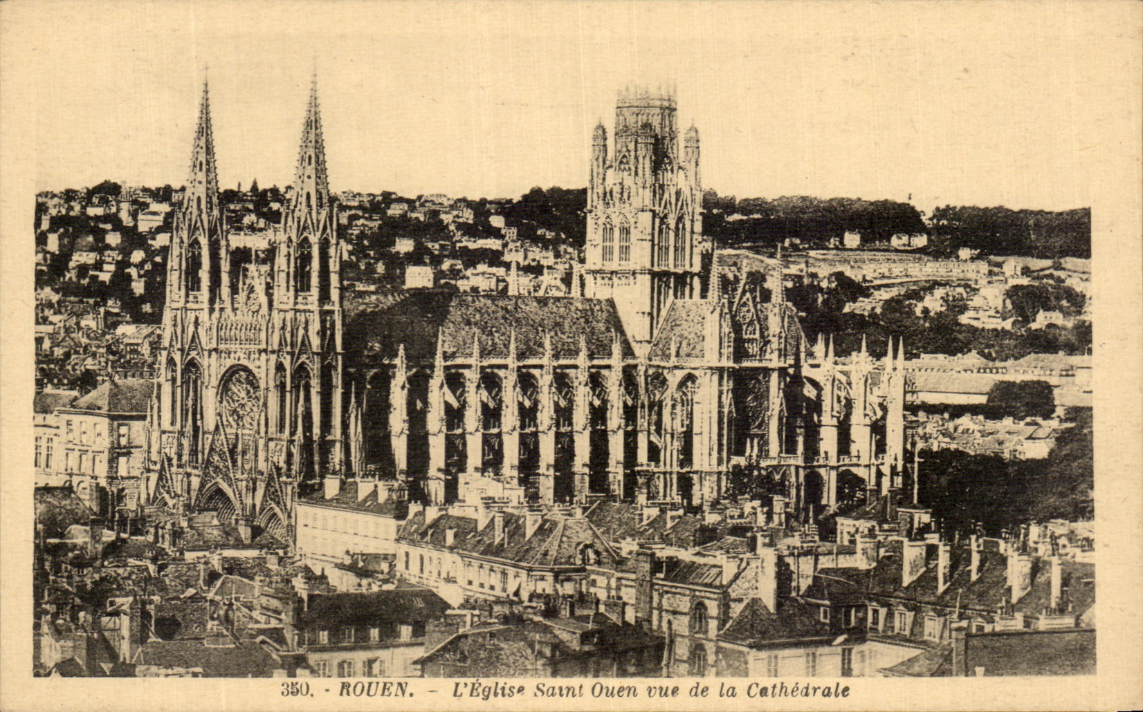 CPA Rouen the Church Saint Ouen Seen of the Cathedral