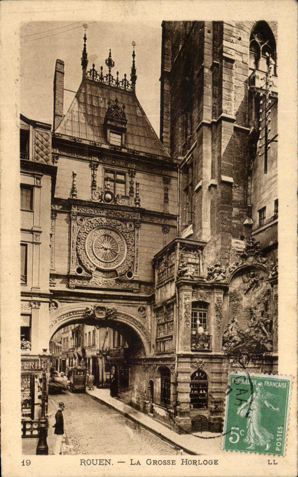 CPA Rouen the Large Clock