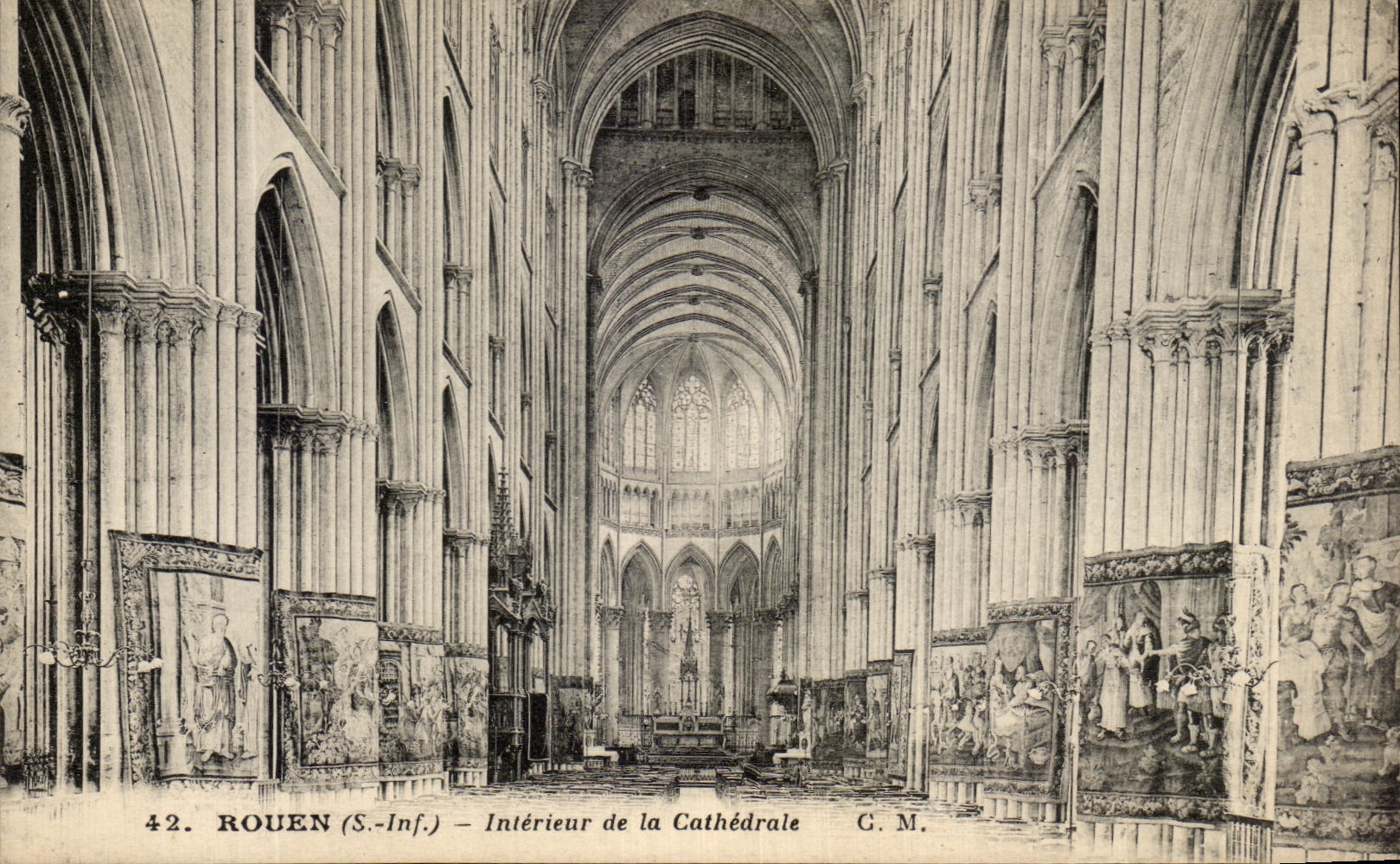 CPA Interior Rouen of the cathedral
