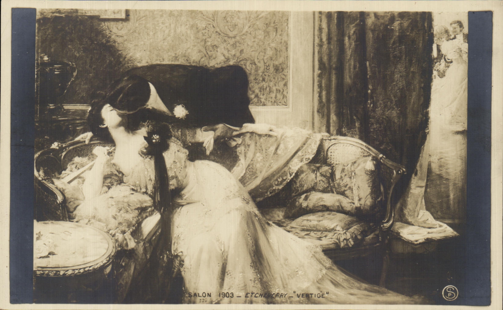 CPA Fantaisie salon 1903 Etcheverry Vertige Femme 
