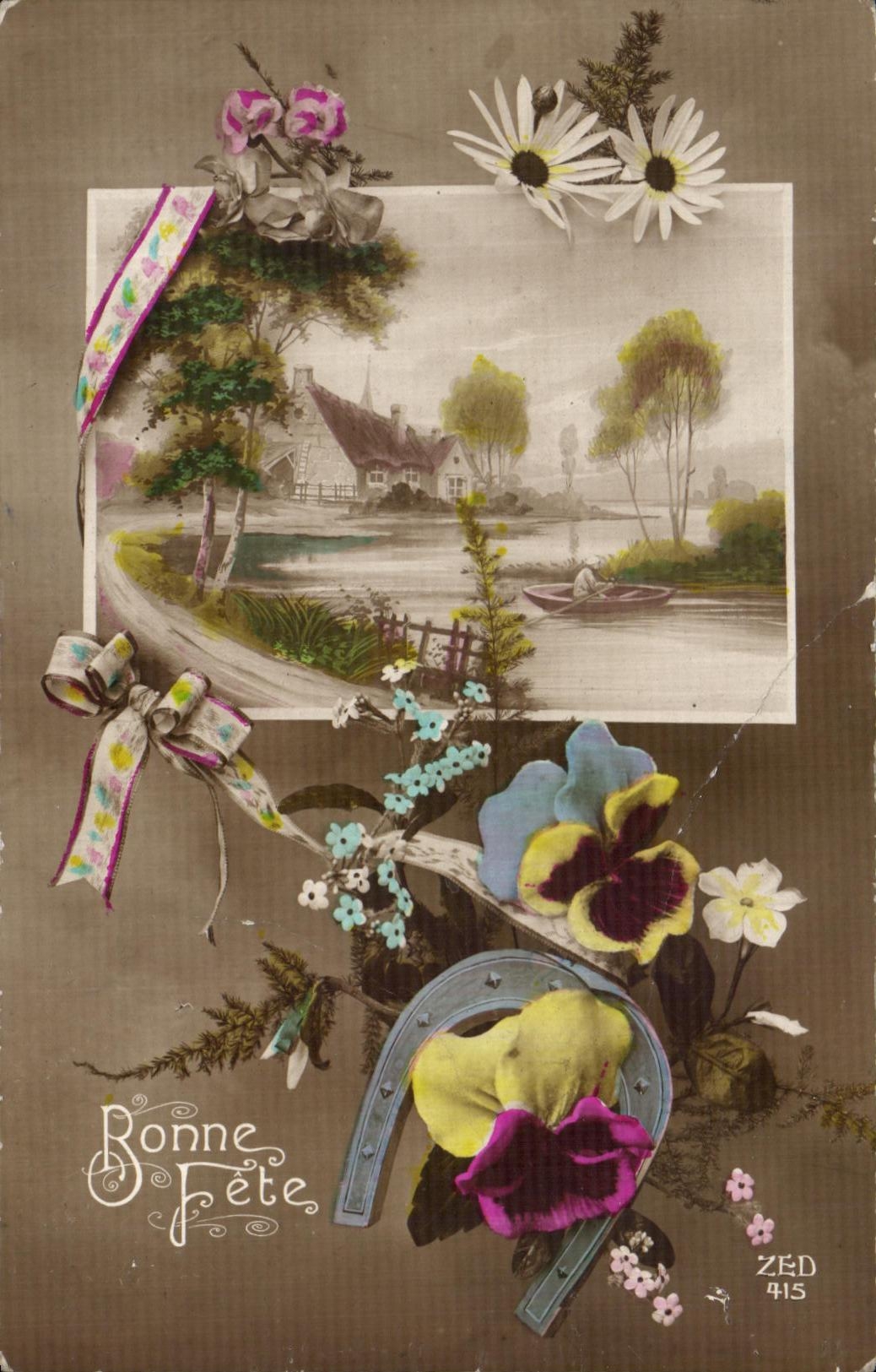 CPA Fantaisie Flowers Horseshoe