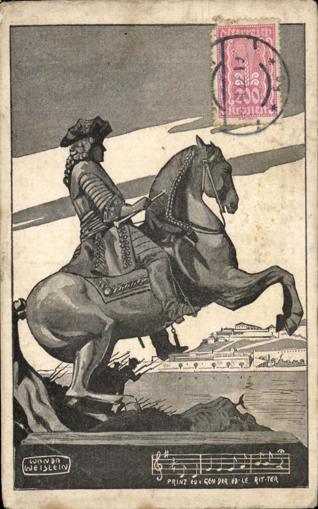 CPA Fantasy wanda Riding Weislein Austria