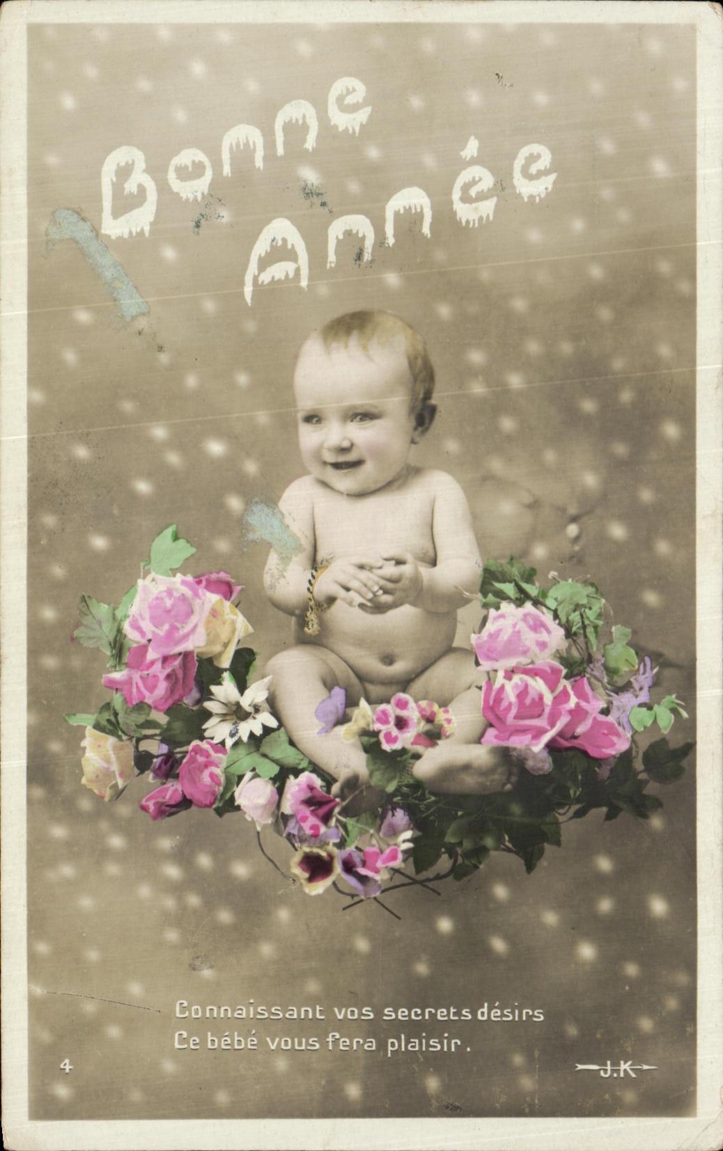 Feliz Ano Nuevo del bebe del nino de la fantasia de CPA