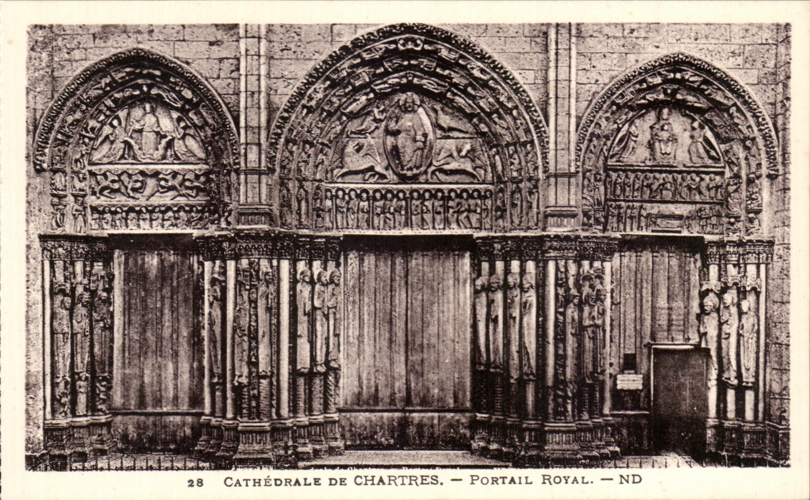 CPA Cathedral Of Chartres Royal Gate