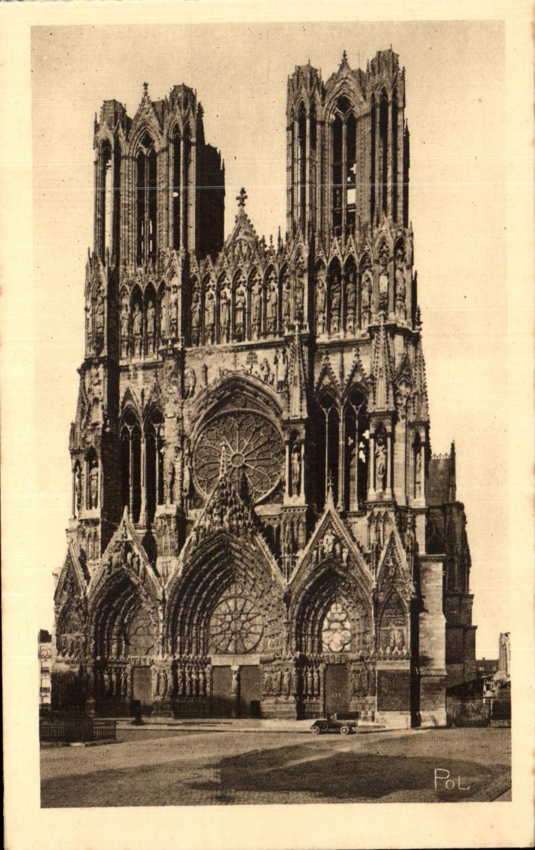 CPA the Reappearing City historical Rheims City the cathedral