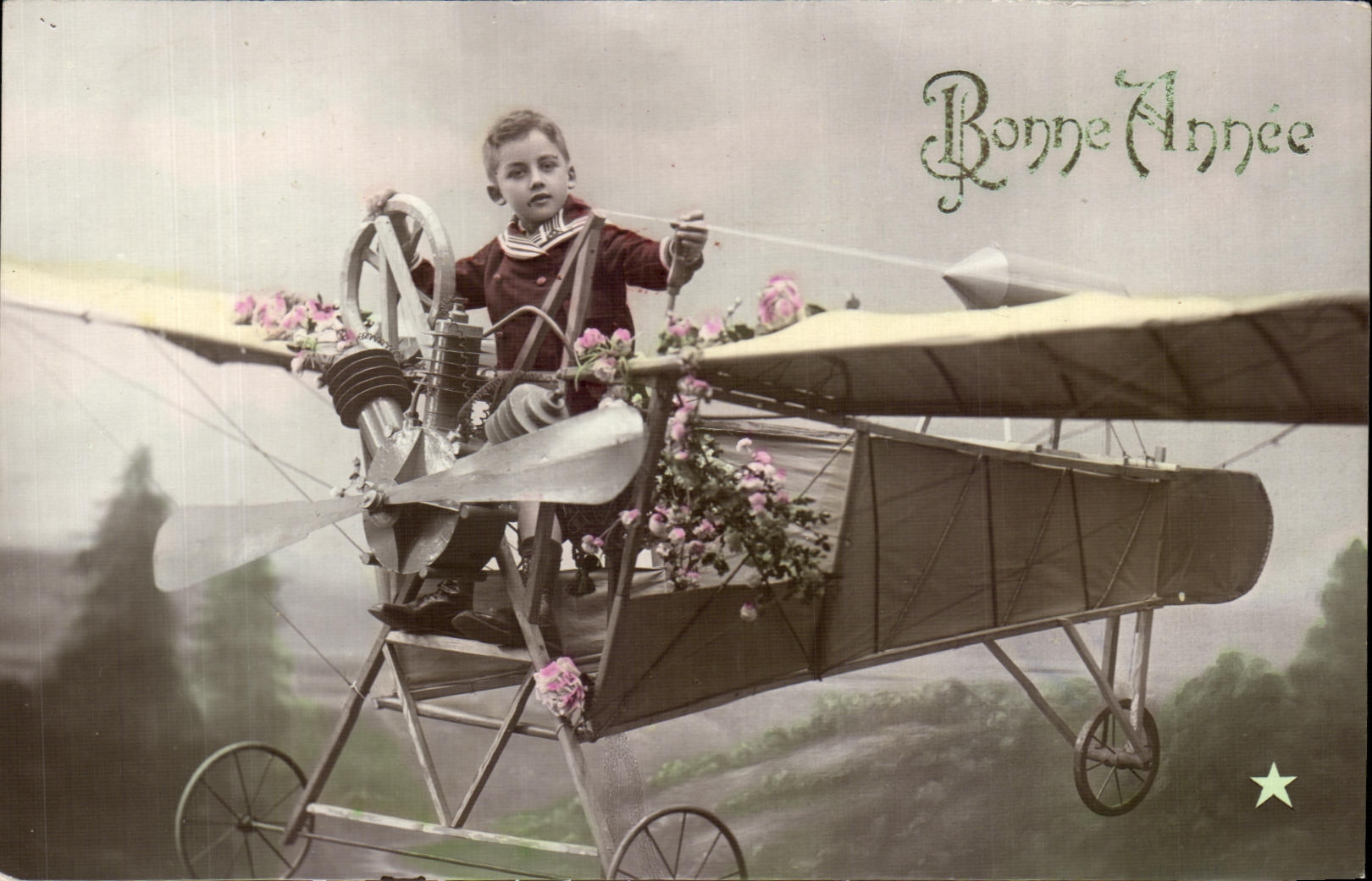 Plano de la Feliz Ano Nuevo del nino de la fantasia de CPA