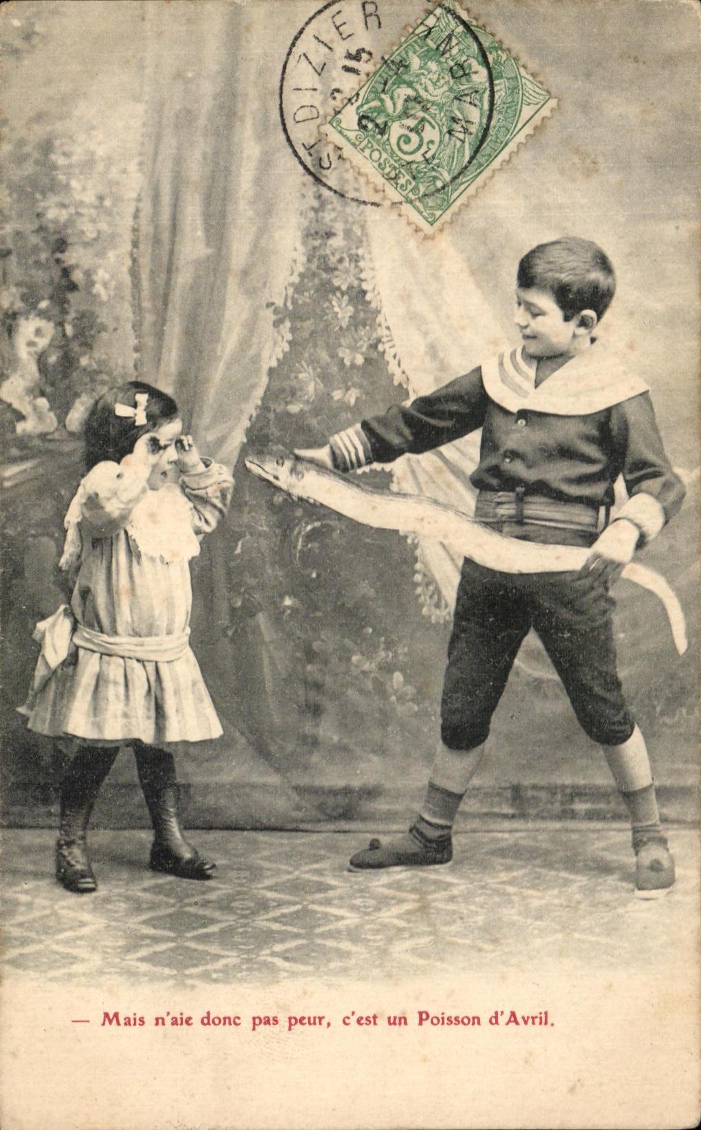 Anguila abril de Poisson de los ninos de la fantasia de CPA