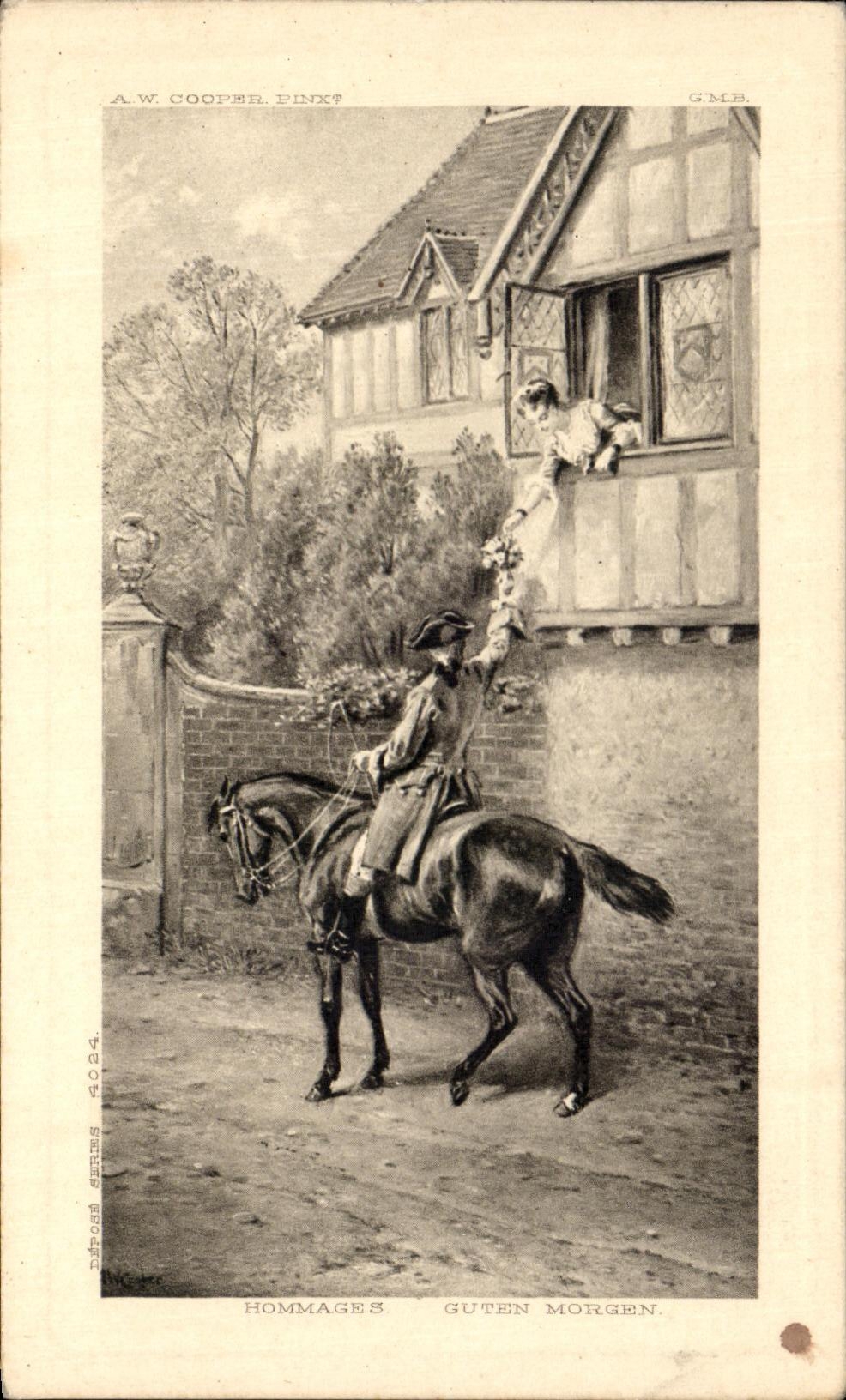 CPA Hommagns gutein Morgen Cheval