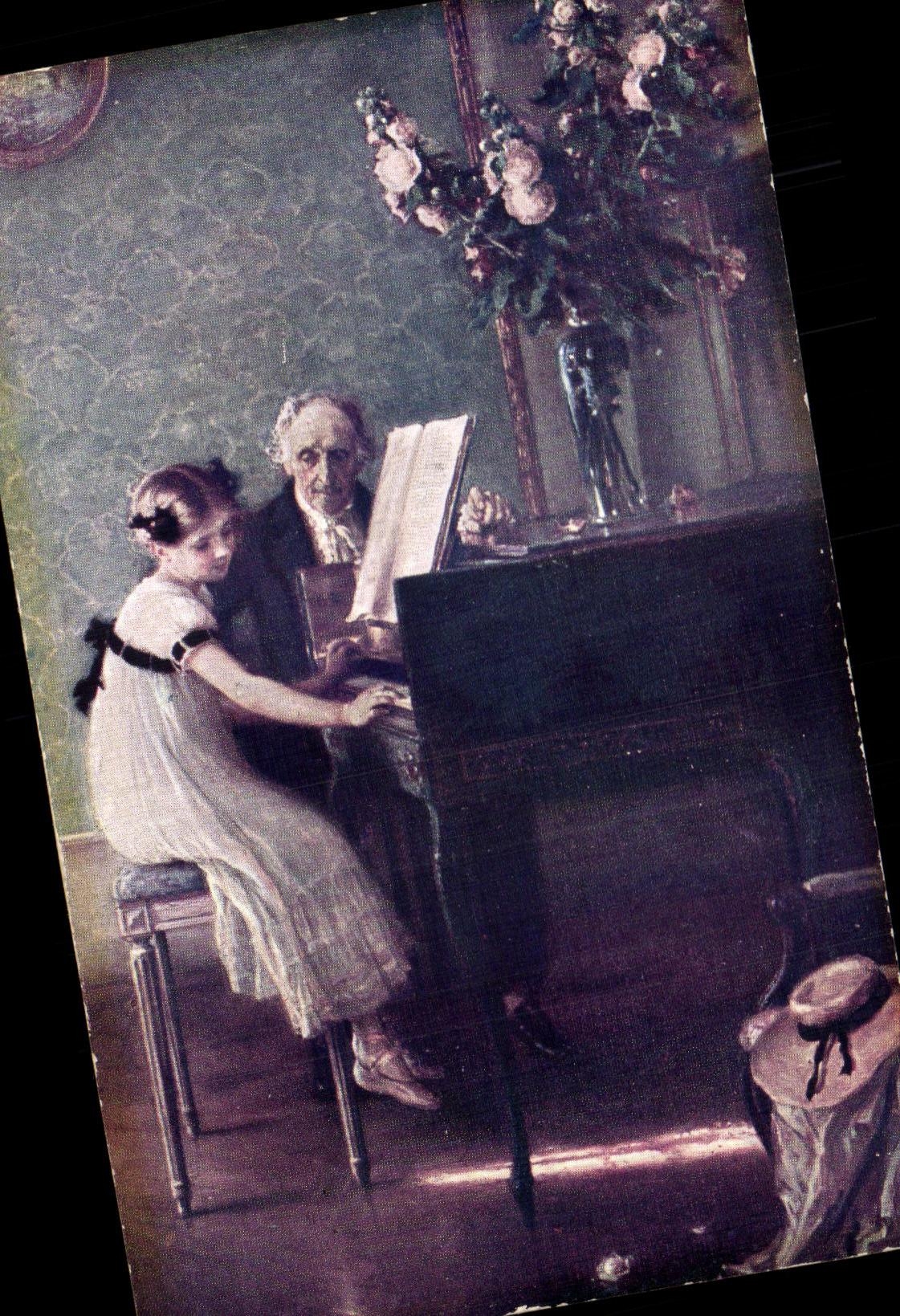 CPA Jules Alexis Muenier La lecon de clavecin Piano