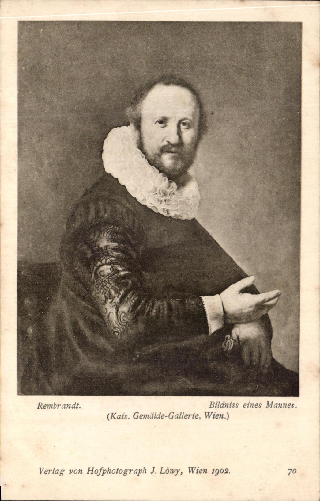 CPA Rembrandt Bildniss eines Mannes Kais Gemalde Gallerie Wien 