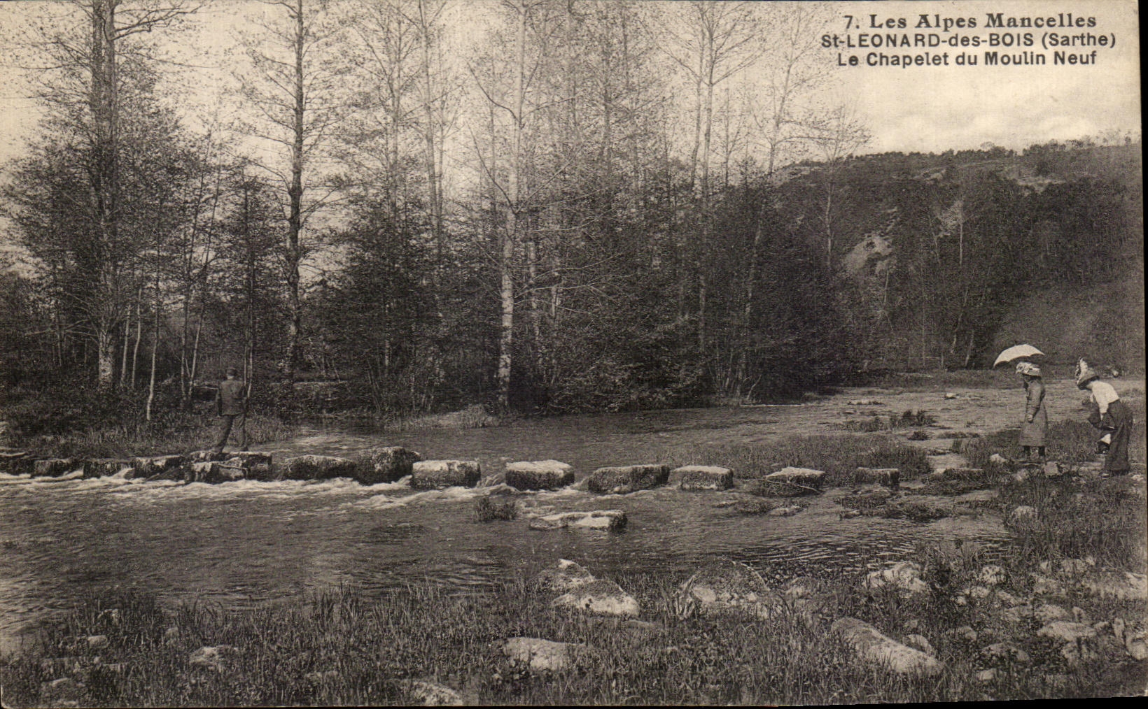 CPA the Alps Mancelles St Leonard of Wood the Chain of the New Mill