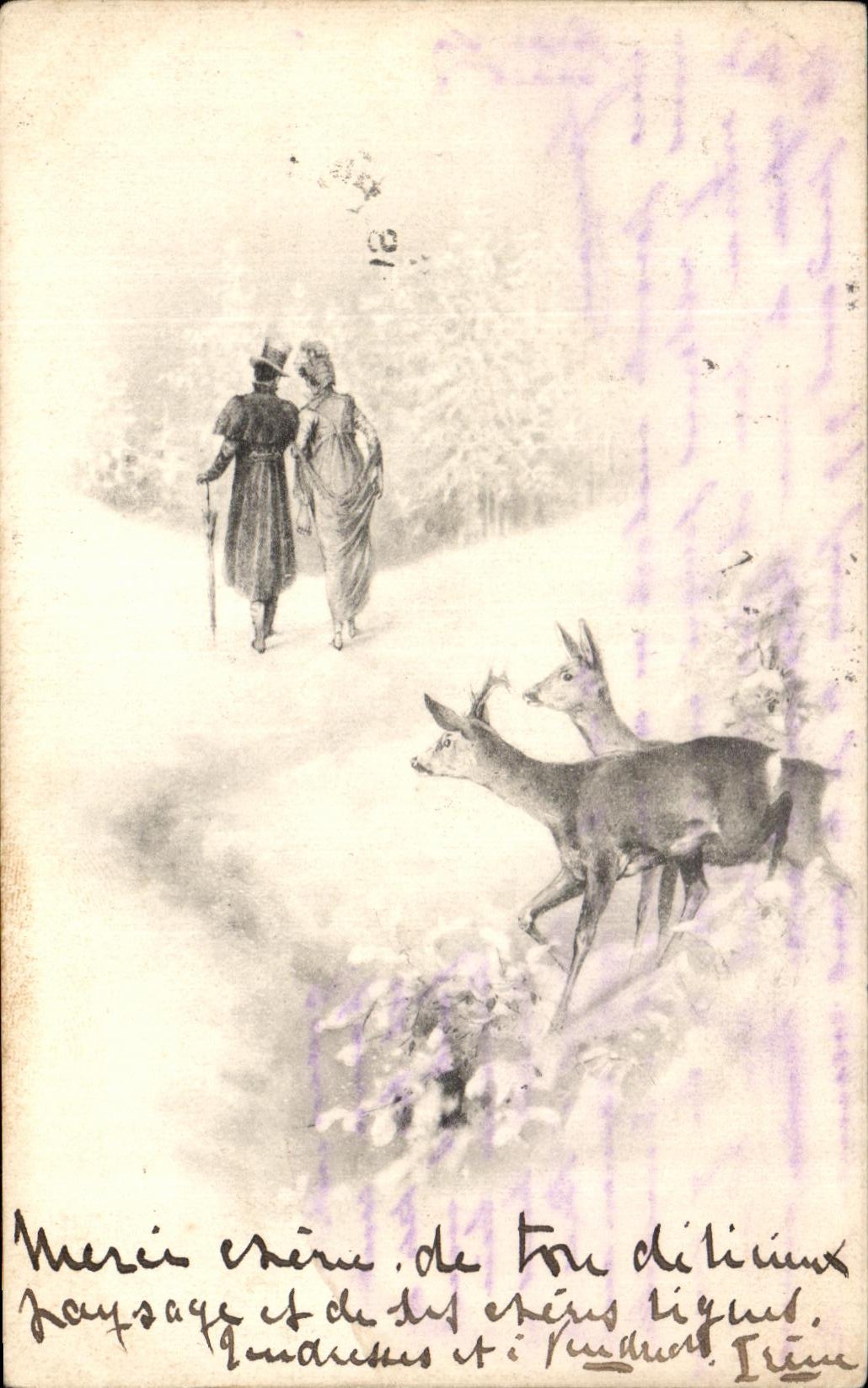 CPA Fantaisie Femme biches