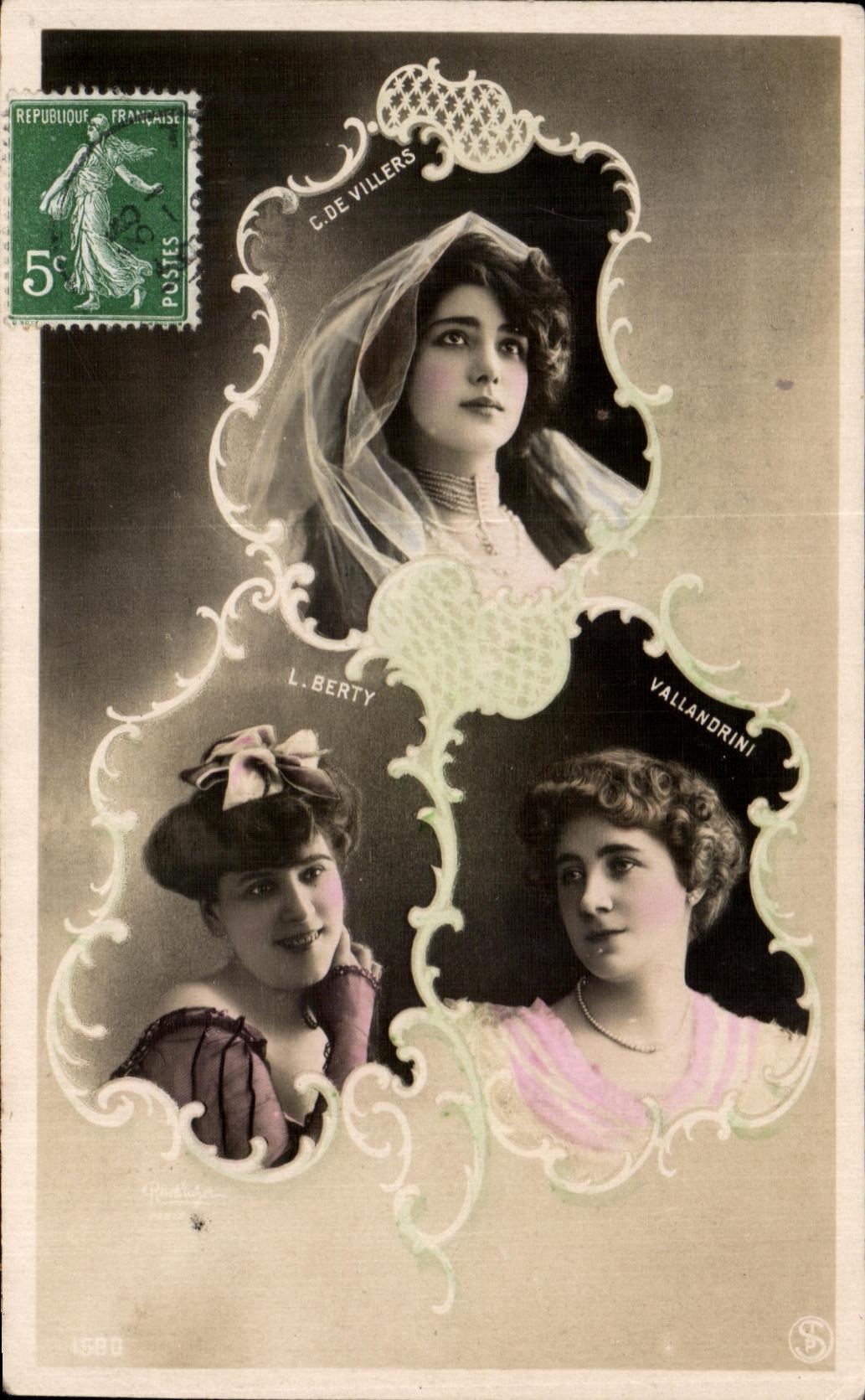 CPA Fantaisie Femmes Berty De Villers Vallandrini Actrices