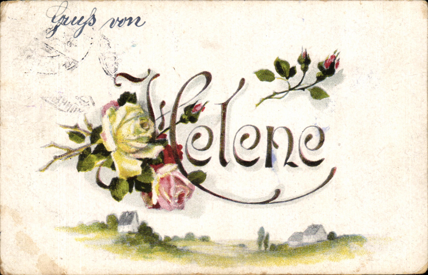 CPA Fantaisie Fleurs Helene 