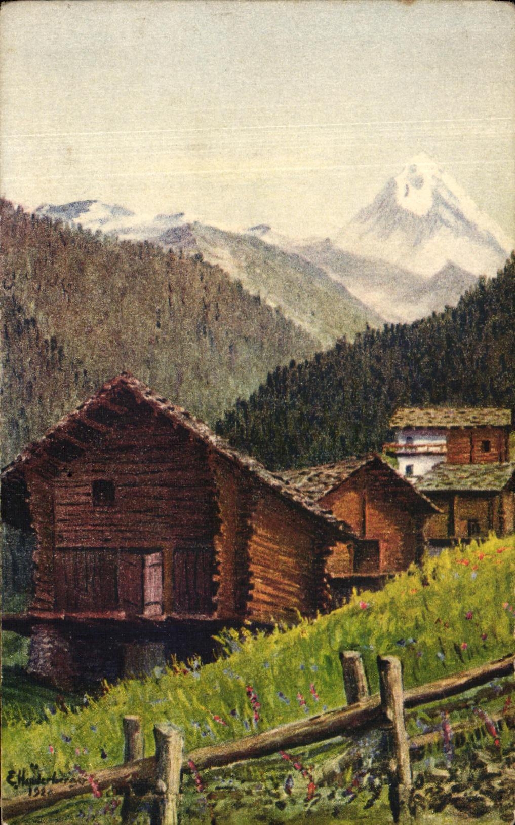 CPA Fantaisie Les Hauberes et la dent blanche 