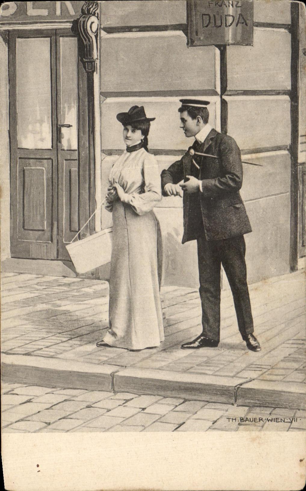 CPA Fantasy Woman Franz Duda Train