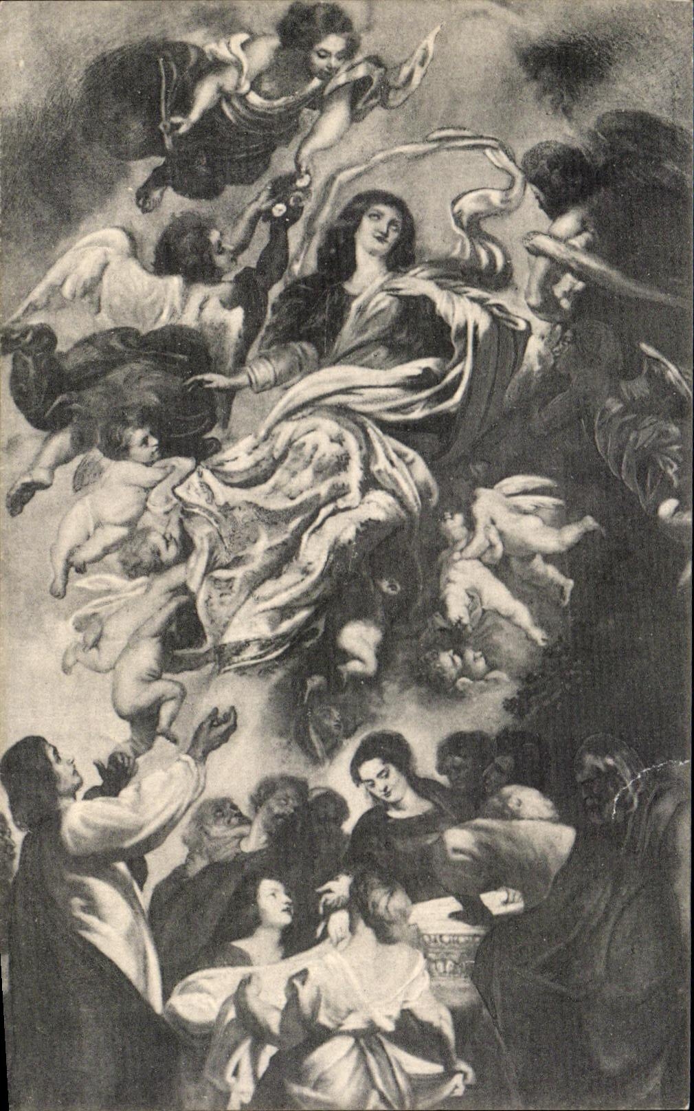 CPA Fantaisie Rubens Assomption de la vierge Cathedrale d'Anvers