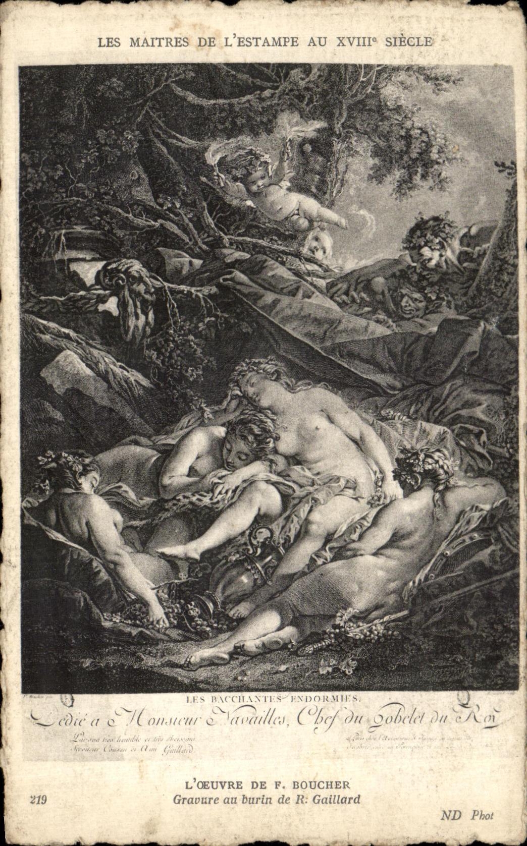 CPA Fantaisie Maitres de l'estampe Boucher Gaillard Femme nue 