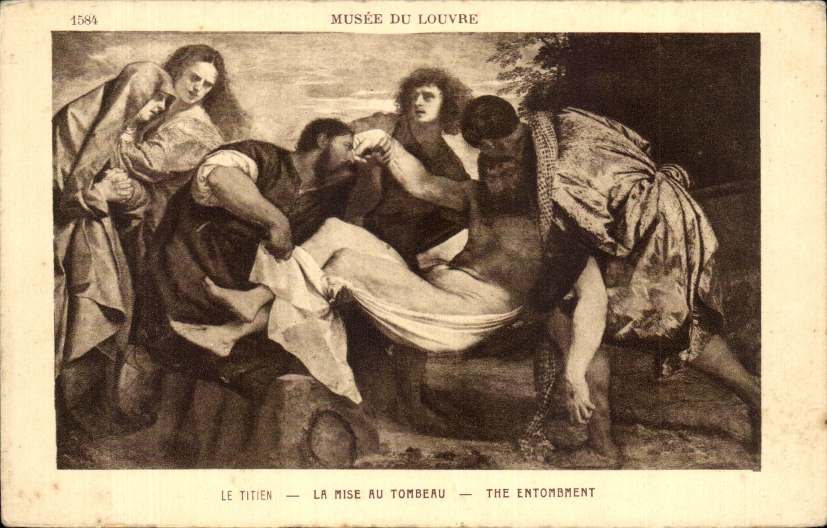 CPA Fantasy Museum of the Louvre Paris Titien the setting with the tomb