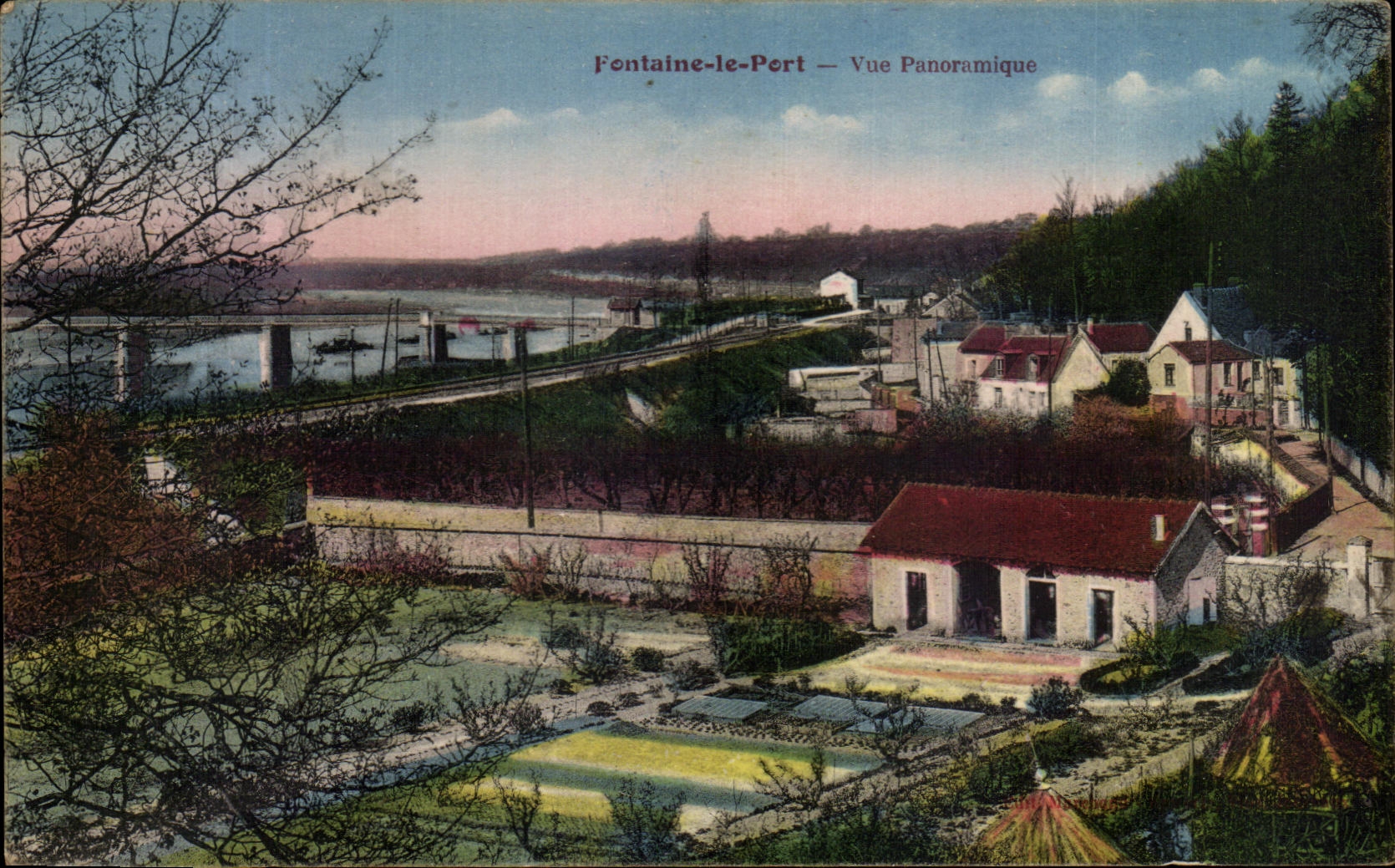 CPA Fountain the Port Panoramic View