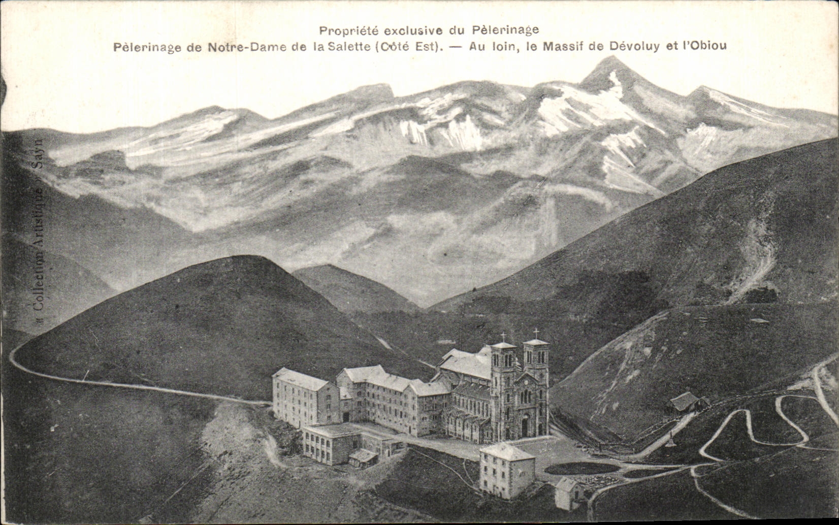 CPA exclusive Property of Peterinage Of Our Lady of Salette With far Mountain from Devoluy and Obiou