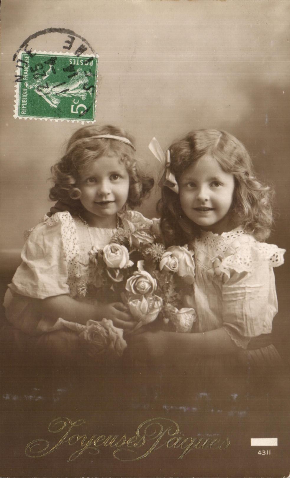 CPA Joyeuses Paques Enfants