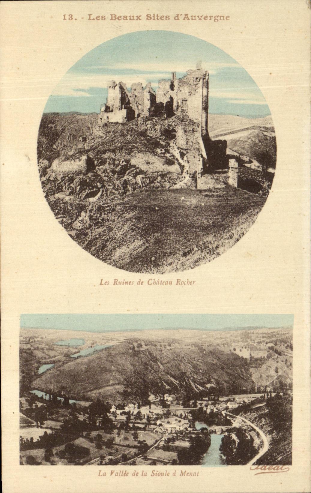 CPA the Beautiful Sites Of Auvergne the ruins of the castle Rocher Valley of Sioule has Menat