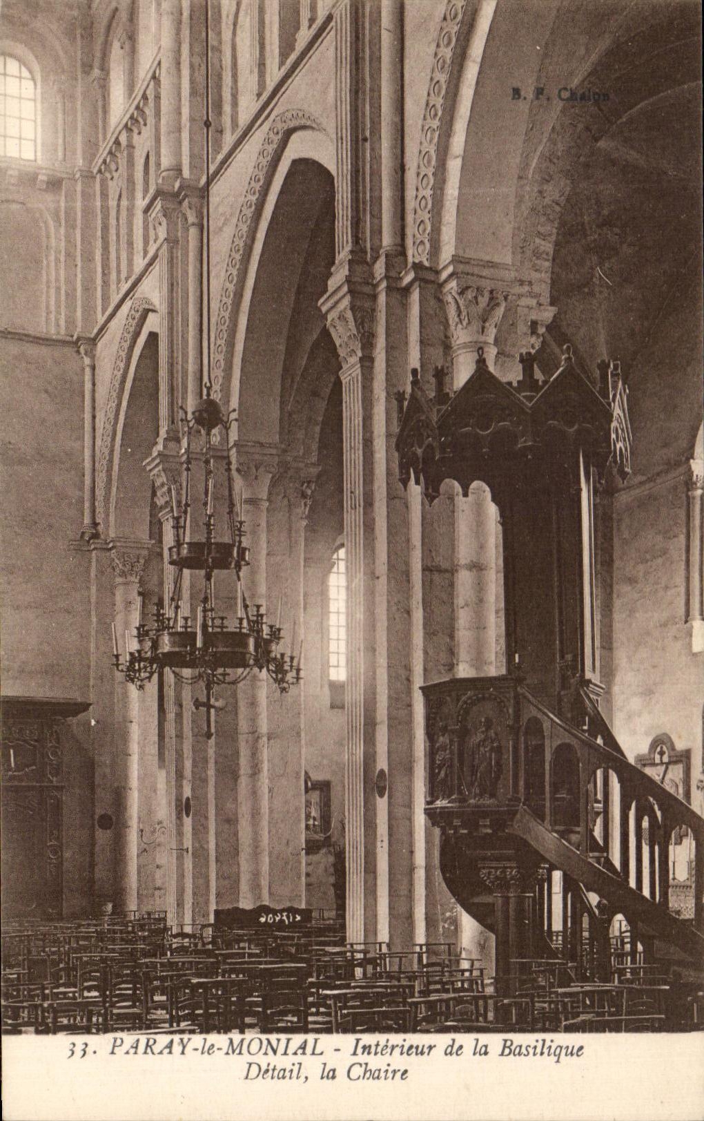 CPA Paray Interior Monial Of the Basilica Detail the Pulpit