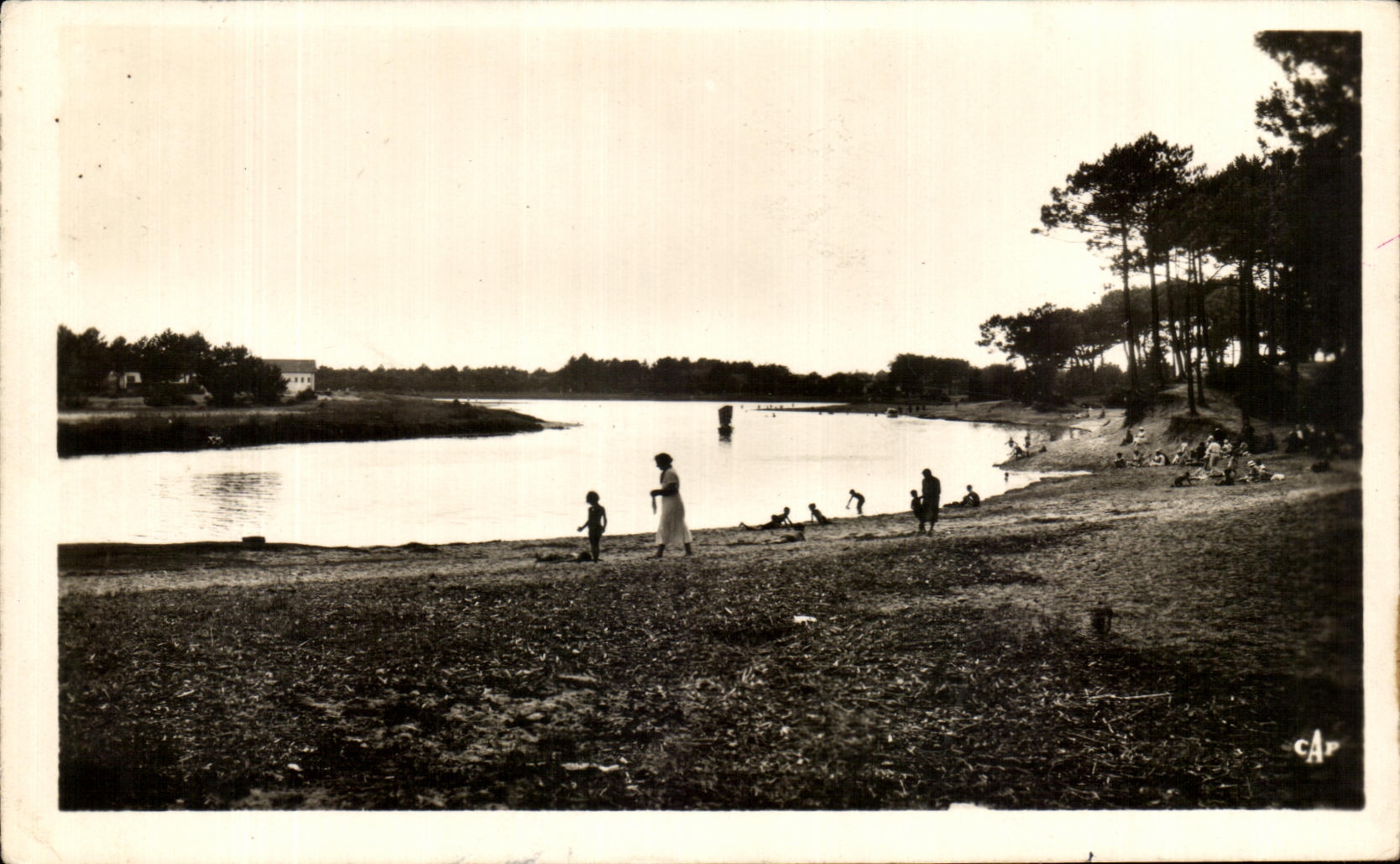 CPA Hossegor Capbreton Bouret river salee with small Beach