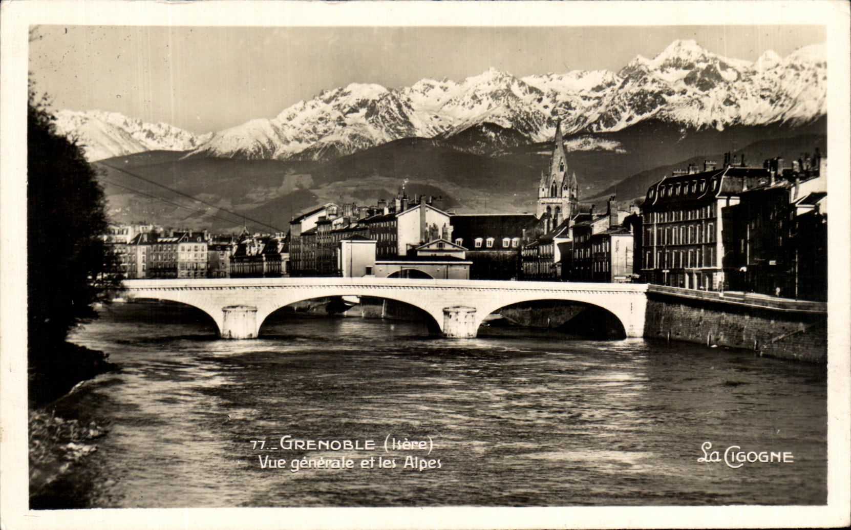 CPA Grenoble View and the Alps