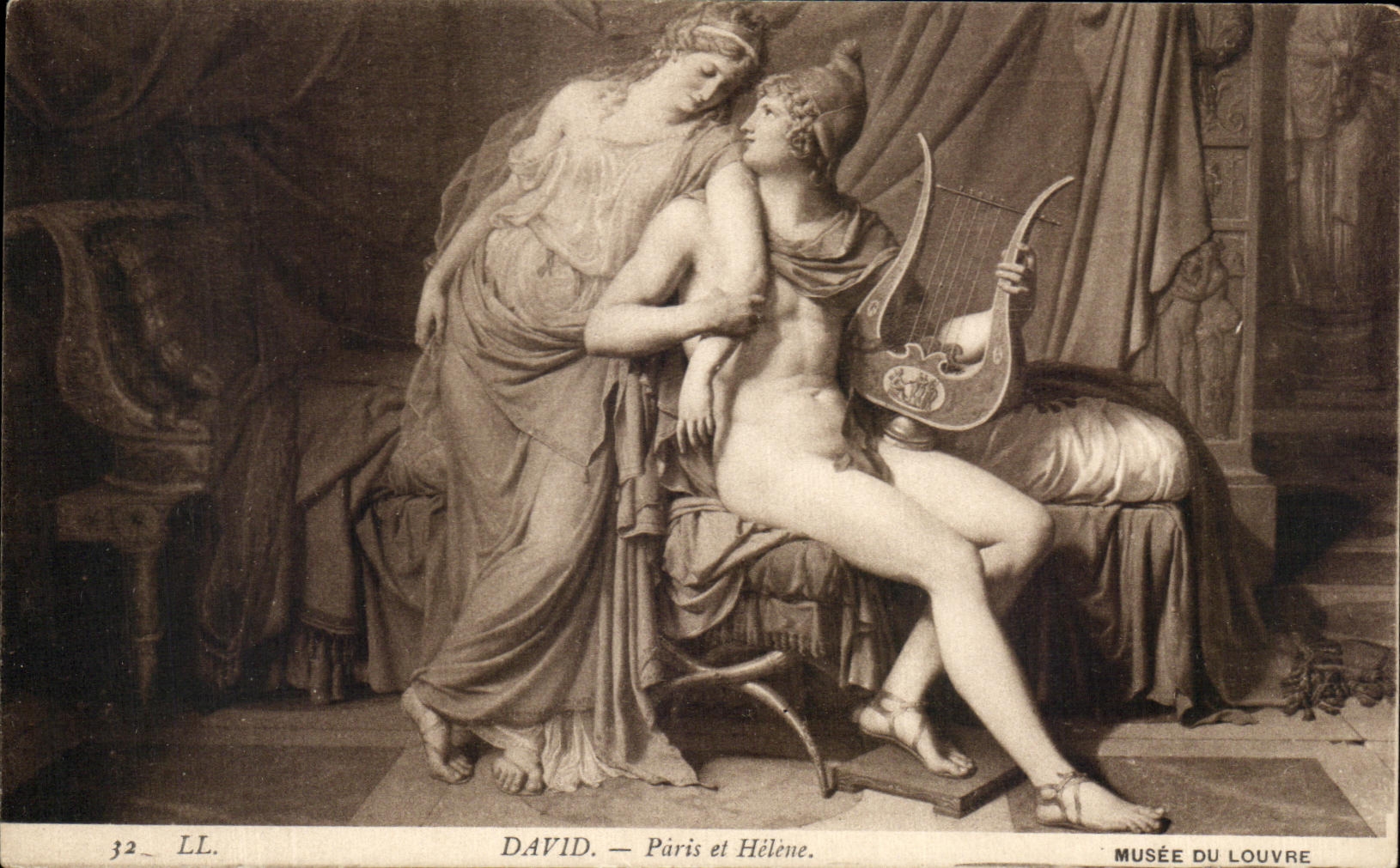 CPA Fantasy David Paris and Helene Museum of the Louvre Paris